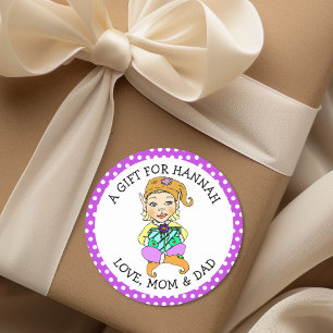 Schattigee kleine Vrouwen Elf van en naar cadeau L Ronde Sticker
