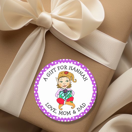 Schattigee kleine Vrouwen Elf van en naar cadeau L Ronde Sticker