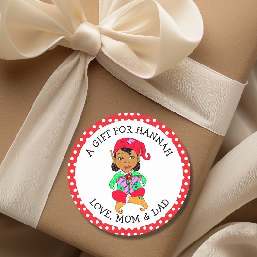 Schattigee kleine Vrouwen Elf van en naar cadeau L Ronde Sticker