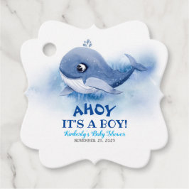 Schattigee kleine walvis onderwater thema Baby sho Bedankjes Labels