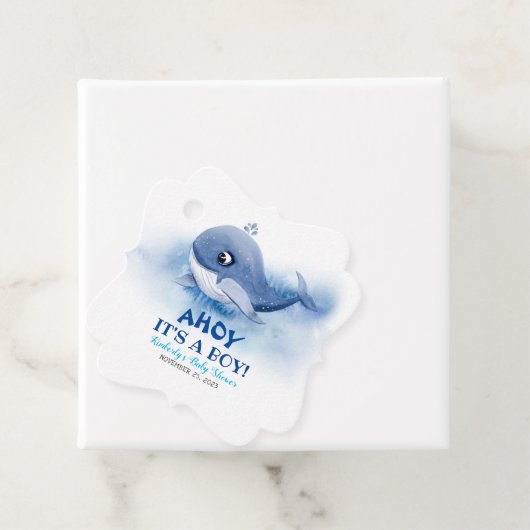 Schattigee kleine walvis onderwater thema Baby sho Bedankjes Labels (In situ)