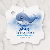 Schattigee kleine walvis onderwater thema Baby sho Bedankjes Labels (Voorkant)