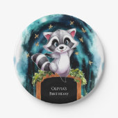 Schattigee kleine wasbeer verjaardag papieren bordje (Voorkant)