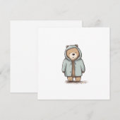 Schattigee kleine Waterverf Beer Feestdagenkaart (Voorkant / Achterkant)