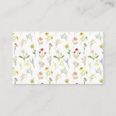 Schattigee kleine wilde bloem baby shower luier lo informatiekaartje (Achterkant)