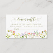 Schattigee kleine wilde bloem baby shower luier lo informatiekaartje (Voorkant)