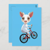 Schattigee kleine witte geit op een fiets briefkaart (Voorkant / Achterkant)