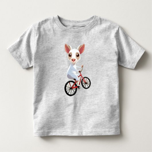 Schattigee kleine witte geit op een fiets kinder shirts (Voorkant)