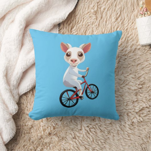 Schattigee kleine witte geit op een fiets kussen (Deken)