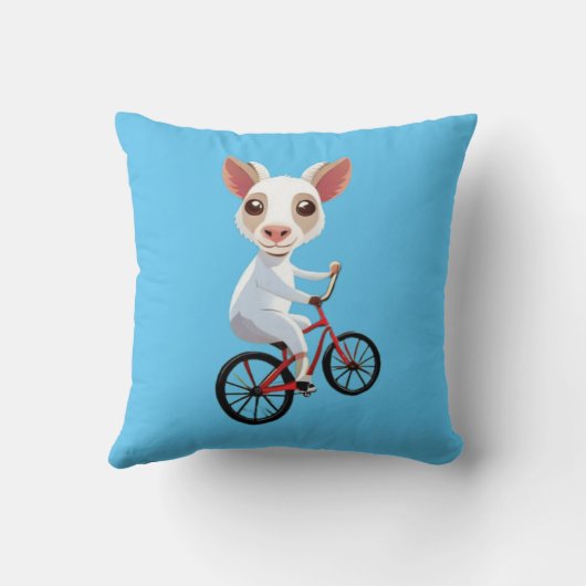 Schattigee kleine witte geit op een fiets kussen (Achterkant)