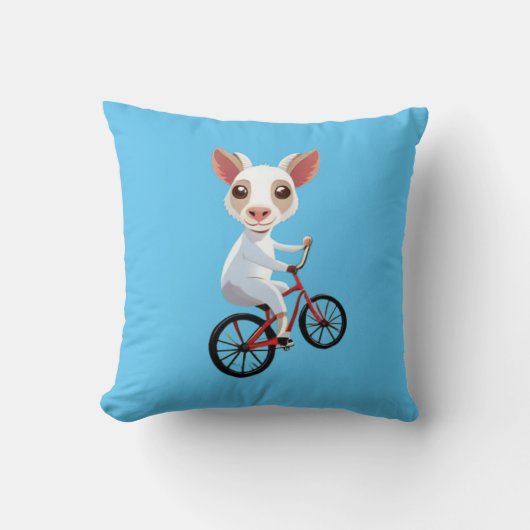 Schattigee kleine witte geit op een fiets kussen (Voorkant)