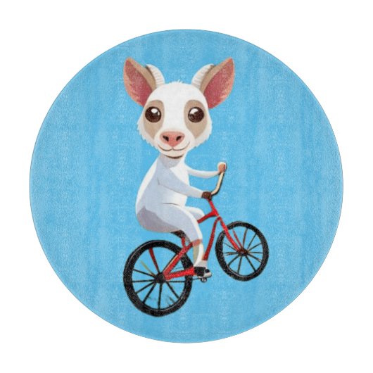 Schattigee kleine witte geit op een fiets snijplank (Voorkant)