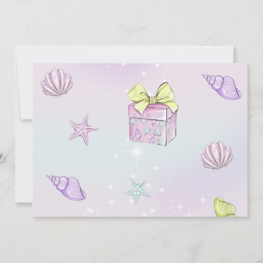 Schattigee Kleine Zeemeermin 5e Verjaardag Fotouit Kaart (Achterkant)