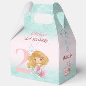 Schattigee kleine zeemeermin blond haar roze grote bedankdoosjes (Voorkant)