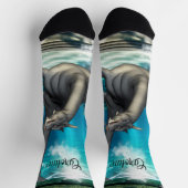 Schattigee kleine zeemeermin met seadragon. sokken (Top)