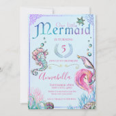 Schattigee kleine zeemeermin onder het Zee partij Kaart (Voorkant)