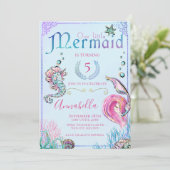 Schattigee kleine zeemeermin onder het Zee partij Kaart (Staand voorkant)