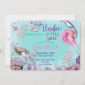 Schattigee kleine zeemeerminnen onder het Zee Part Kaart (Voorkant)