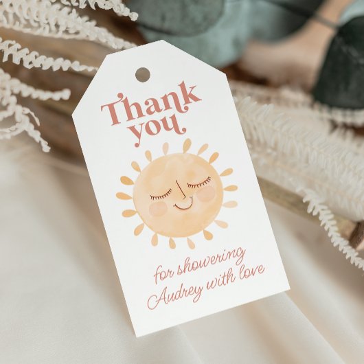 Schattigee kleine zon boho Baby shower dank u Cadeaulabel