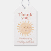 Schattigee kleine zon boho Baby shower dank u Cadeaulabel (Voorkant)