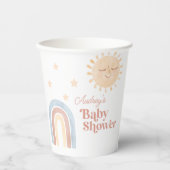 Schattigee Kleine Zon & Regenboog Baby shower Papieren Bekers (Voorkant)