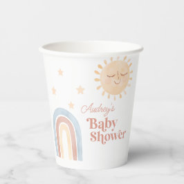Schattigee Kleine Zon & Regenboog Baby shower Papieren Bekers