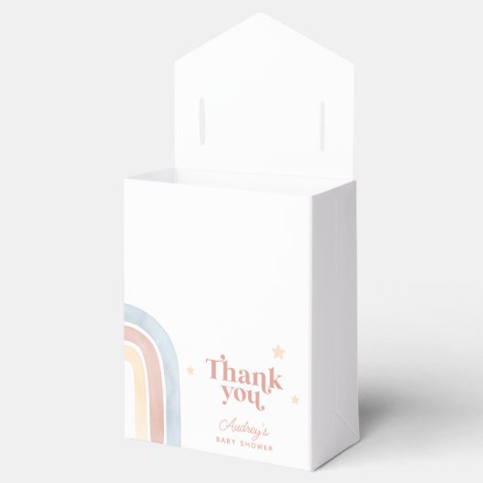 Schattigee Kleine Zon & Regenboog Boho Baby shower Bedankdoosjes (Geopend)