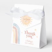 Schattigee Kleine Zon & Regenboog Boho Baby shower Bedankdoosjes (Voorkant Zijde)