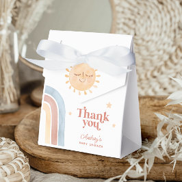 Schattigee Kleine Zon & Regenboog Boho Baby shower Bedankdoosjes