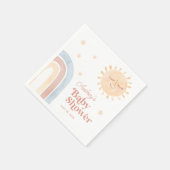 Schattigee Kleine Zon & Regenboog Boho Baby shower Servet (Hoek)