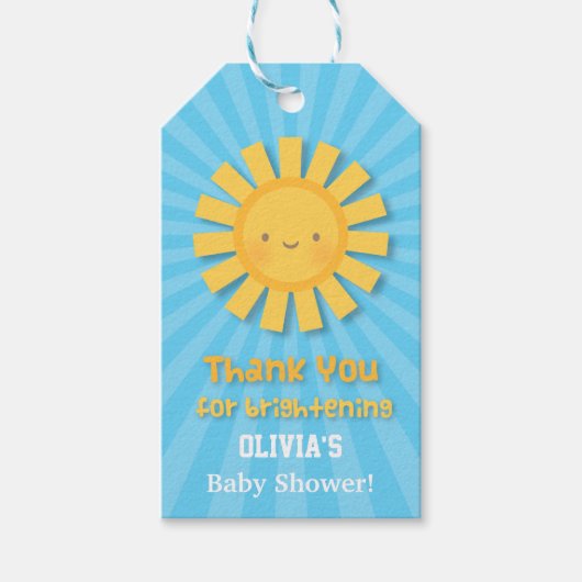 Schattigee kleine zonneschijn dank u cadeau Labels Cadeaulabel (Voorkant)