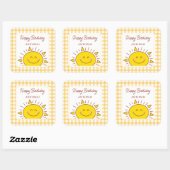 Schattigee Kleine Zonneschijn Kinder Happy Birthda Vierkante Sticker (Vel)