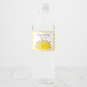 Schattigee Kleine Zonneschijn Kinder Happy Birthda Waterfles Etiket