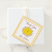 Schattigee kleine zonneschijn kinderen verjaardags bedankjes labels (In situ)