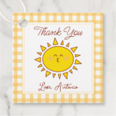 Schattigee kleine zonneschijn kinderen verjaardags bedankjes labels (Voorkant)