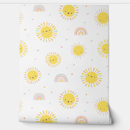 Schattigee kleine zonneschijn, regenbogen en harte behang