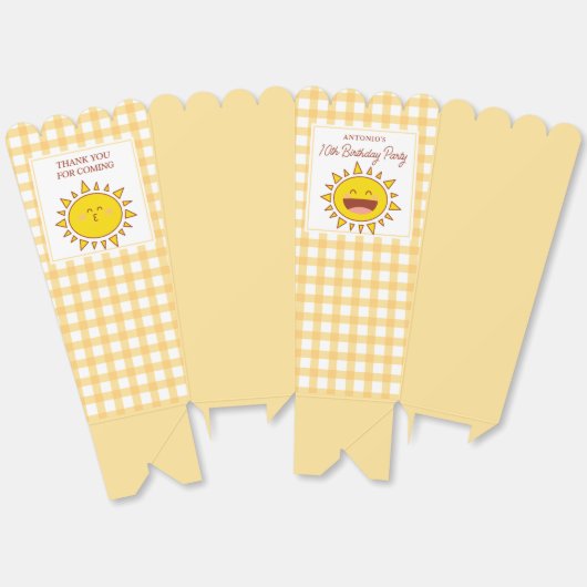 Schattigee kleine zonneschijn verjaardag Bedankt v Bedankdoosjes (Ongevouwen)