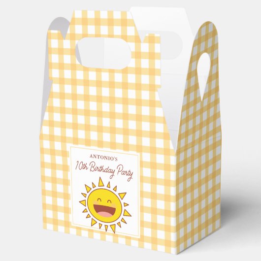 Schattigee kleine zonneschijn verjaardag Bedankt v Bedankdoosjes (Geopend)