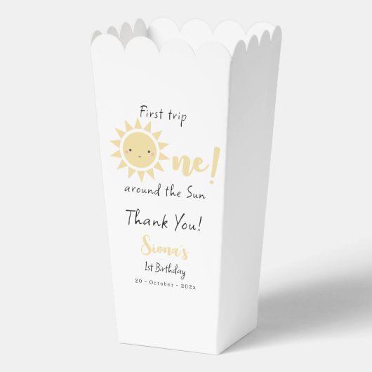 Schattigee kleine zonneschijn wordt één | 1e verja bedankdoosjes (Achterkant)