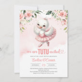 Schattigee kleine zwaan met tutu jurk gouden spark kaart (Voorkant)