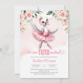 Schattigee kleine zwaan met tutu jurk gouden spark kaart (Voorkant)