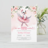 Schattigee kleine zwaan met tutu jurk gouden spark kaart (Staand voorkant)