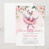 Schattigee kleine zwaan met tutu jurk gouden spark kaart (Voorkant / Achterkant)