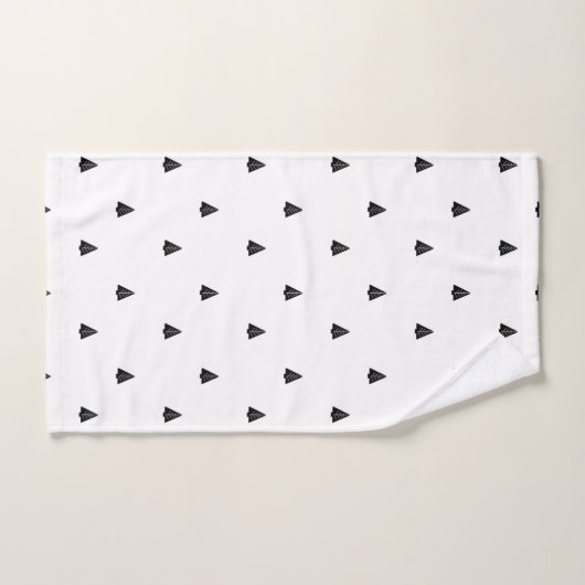 Schattigee kleine zwarte kerstbomen handdoek (Handdoek)