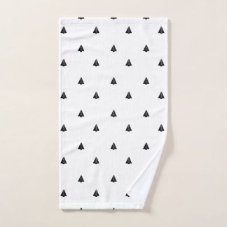 Schattigee kleine zwarte kerstbomen handdoek