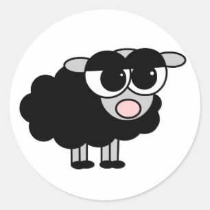 Schattigee kleine zwarte schapen Stickers