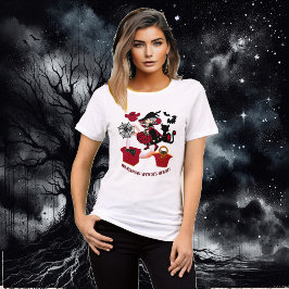 Schattigee kleine zwervende heks mama Halloween Fu Tri-Blend Shirt