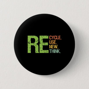 Schattigee kleur Recyclen Hergebruik Heroverweeg E Ronde Button 5,7 Cm