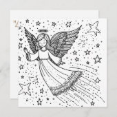 Schattigee kleurkunst Guardian Angel Feestdagenkaart (Voorkant / Achterkant)