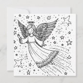 Schattigee kleurkunst Guardian Angel Feestdagenkaart (Voorkant)